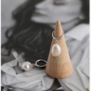 Silver Freshwater Pearl Hoop Earrings – Solid Silver